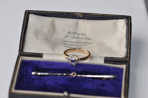 SAPPHIRE AND DIAMOND EDWARDIAN 18CT GOLD RINGBROOCH - ADDITIONAL PHOTO 2