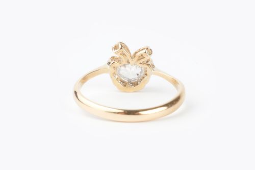 A DIAMOND DEMILUNE EDWARDIAN RING - ADDITIONAL PHOTO 2