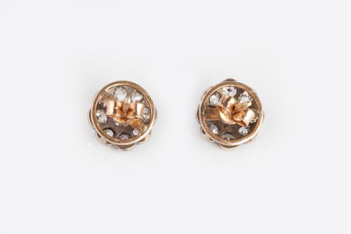 FLOWERHEAD ROSE CUT DIAMOND VICTORIAN EARRINGS - ADDITIONAL PHOTO 1