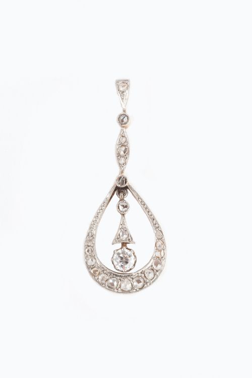 an edwardian belle epoque diamond pendant - CATEGORY: ANTIQUE JEWELLERY - DATED EDWARDIAN