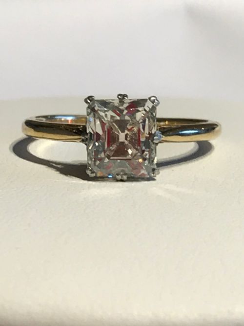 an 175ct vs quality emerald cut 1930s engagement ring - CATEGORY: ANTIQUE JEWELLERY - DATED 1930