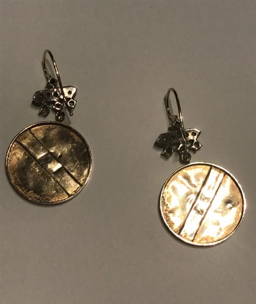 DIAMOND AND ENAMEL FIGA EARRINGS - ADDITIONAL PHOTO 2