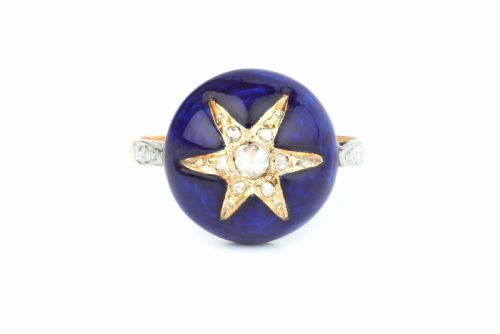 edwardian diamond star ring - CATEGORY: ANTIQUE JEWELLERY - DATED EDWARDIAN