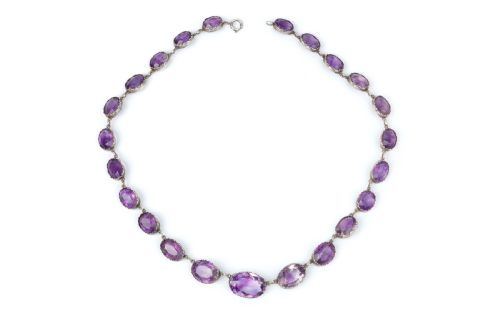 an amethyst riviere necklace - CATEGORY: ANTIQUE JEWELLERY - DATED EDWARDIAN