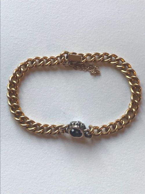 AN 18CT GOLD DIAMOND VICTORIAN BRACELET - ADDITIONAL PHOTO 1
