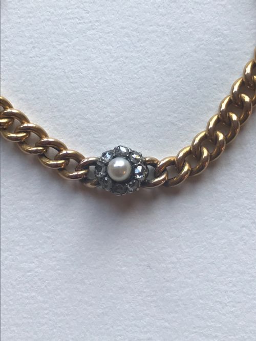 AN 18CT GOLD DIAMOND VICTORIAN BRACELET - ADDITIONAL PHOTO 2