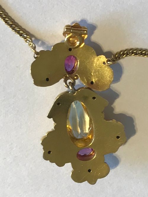 RUBY AND CITRINE 9K GOLD NECKLACE - ADDITIONAL PHOTO 4