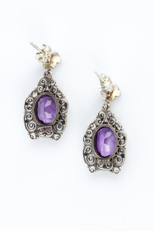 AMETHYST EDWARDIAN EARRRINGS - ADDITIONAL PHOTO 1