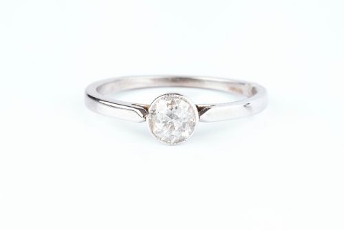 edwardian 06ct diamond ring 18ct gold - CATEGORY: ANTIQUE JEWELLERY - DATED 1920