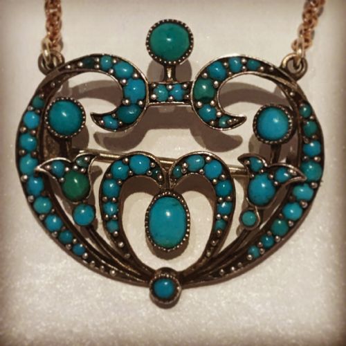 AN EDWARDIAN TURQUOISE PENDANT - ADDITIONAL PHOTO 6
