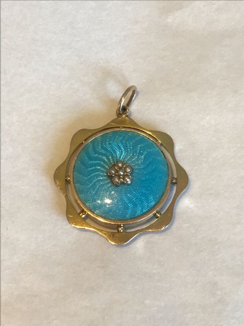 a victorian 9ct gold enamel picture locket - CATEGORY: ANTIQUE JEWELLERY - DATED VICTORIAN