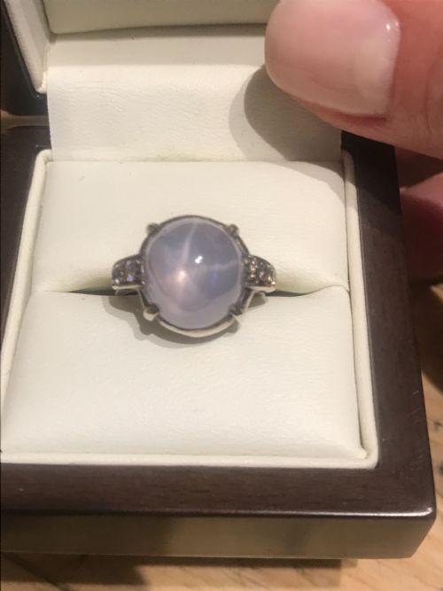 Art Deco Star Sapphire Platinum Ring