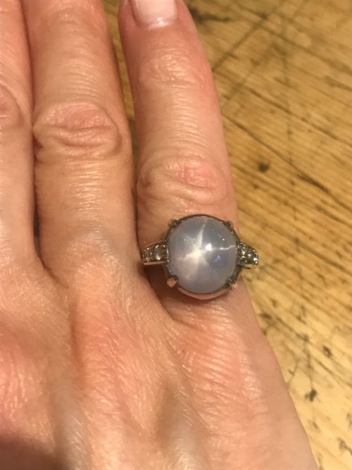 fig 1. Art Deco Star Sapphire Platinum Ring