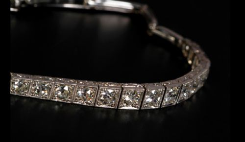 ANTIQUE DIAMOND EDWARDIAN 18CT GOLD BRACELET - ADDITIONAL PHOTO 1