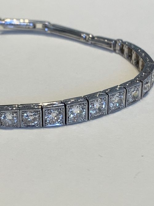 ANTIQUE DIAMOND EDWARDIAN 18CT GOLD BRACELET - ADDITIONAL PHOTO 3