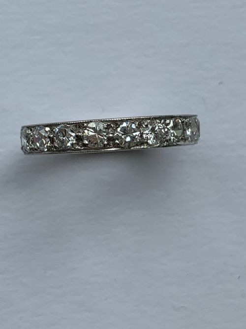 PLATINUM AND DIAMOND ETERNITY BAND - ADDITIONAL PHOTO 1