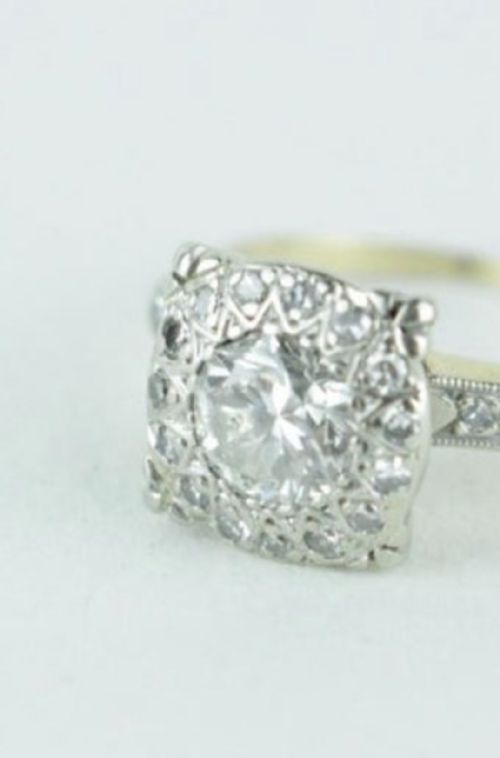 1CT DIAMOND VINTAGE RING - ADDITIONAL PHOTO 3