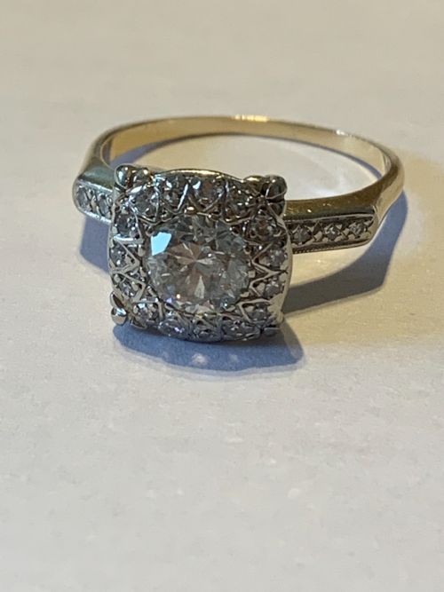 1ct diamond vintage ring - CATEGORY: ANTIQUE JEWELLERY - DATED 1960