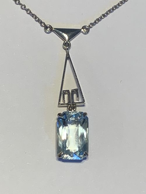 ART DECO AQUAMARINE PENDANT - ADDITIONAL PHOTO 2