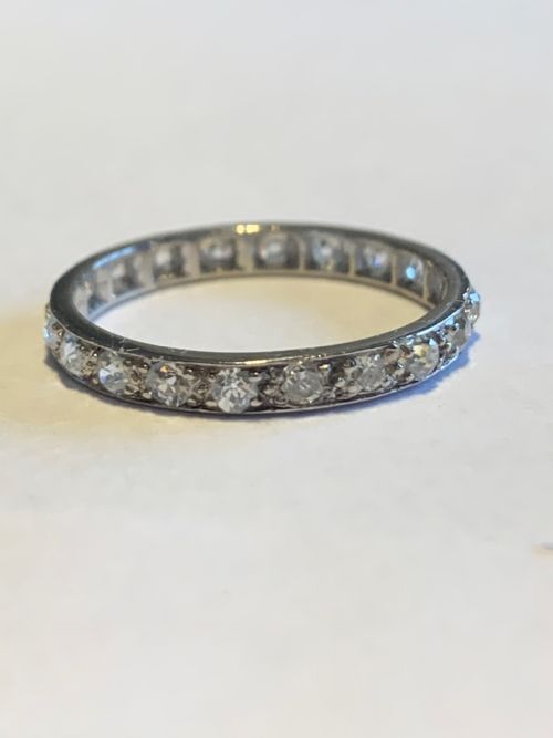 platinum antique 1ct diamond eternity ring - CATEGORY: ANTIQUE JEWELLERY - DATED EDWARDIAN