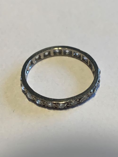 PLATINUM ANTIQUE 1CT DIAMOND ETERNITY RING - ADDITIONAL PHOTO 3