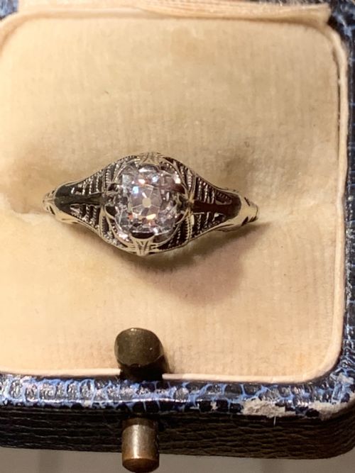 OLD MINE CUT DIAMOND ENGAGEMENT RING 068CTS - ADDITIONAL PHOTO 5