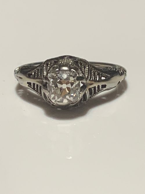 OLD MINE CUT DIAMOND ENGAGEMENT RING 068CTS - ADDITIONAL PHOTO 6