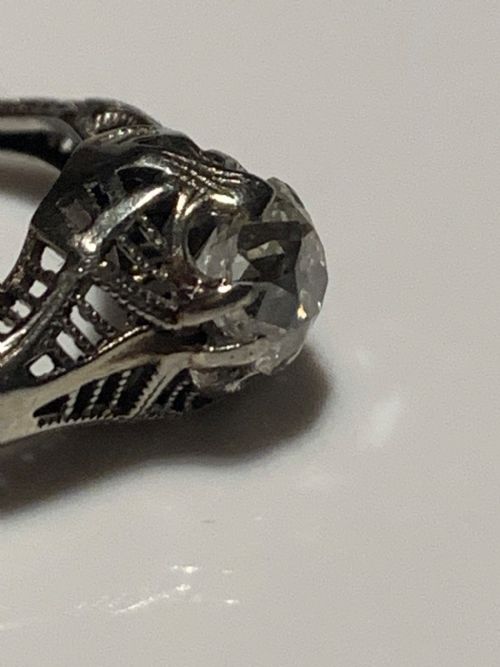 OLD MINE CUT DIAMOND ENGAGEMENT RING 068CTS - ADDITIONAL PHOTO 7