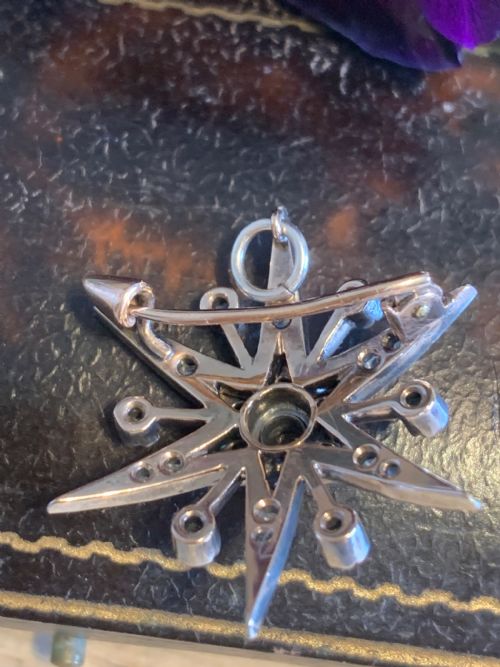 ANTIQUE ROSE CUT 9CT GOLD DIAMOND STAR - ADDITIONAL PHOTO 2