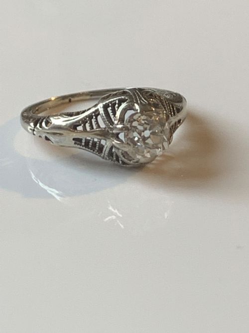 ART DECO OLD CUT DIAMOND RING - ADDITIONAL PHOTO 7