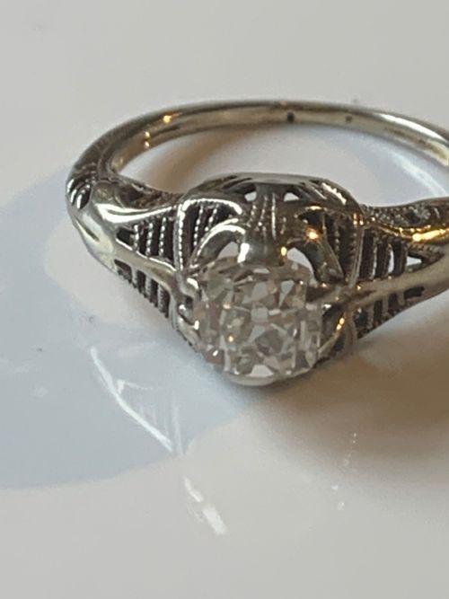 ART DECO OLD CUT DIAMOND RING - ADDITIONAL PHOTO 8