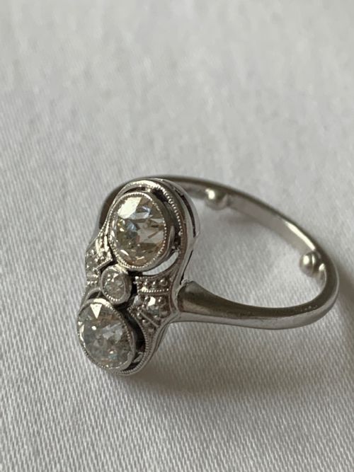 ANTIQUE OLD EUROPEAN CUT DIAMOND RING - ADDITIONAL PHOTO 2