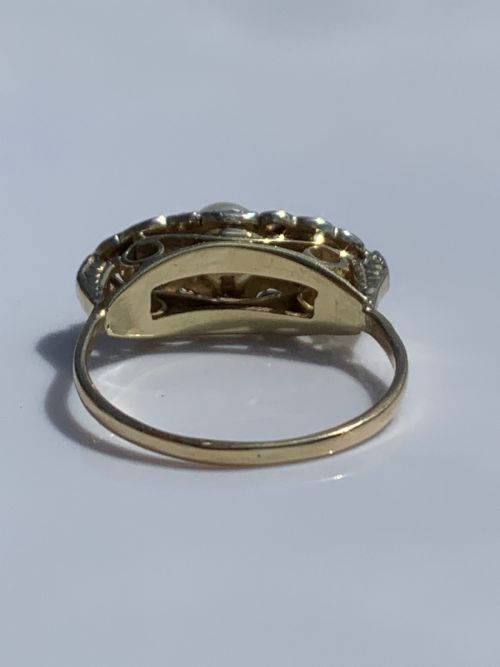 ART DECO DIAMOND AND PEARL RING - ADDITIONAL PHOTO 2