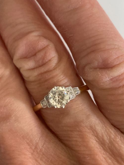 MID CENTURY DIAMOND ENGAGEMENT RING 075CTS - ADDITIONAL PHOTO 2
