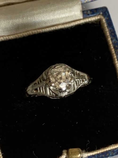 OLD MINE CUT DIAMOND ENGAGEMENT RING 068CTS - ADDITIONAL PHOTO 9