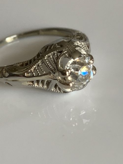 OLD MINE CUT DIAMOND ENGAGEMENT RING 068CTS - ADDITIONAL PHOTO 10