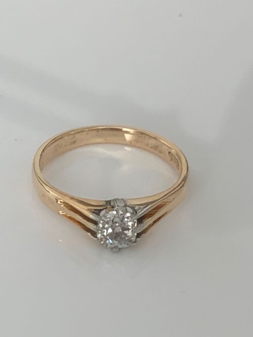 EDWARDIAN SOLITAIRE OLD MINE CUT DIAMOND RING 07CTS - ADDITIONAL PHOTO 1