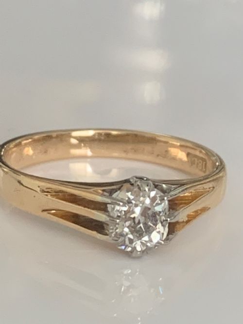 EDWARDIAN SOLITAIRE OLD MINE CUT DIAMOND RING 07CTS - ADDITIONAL PHOTO 3