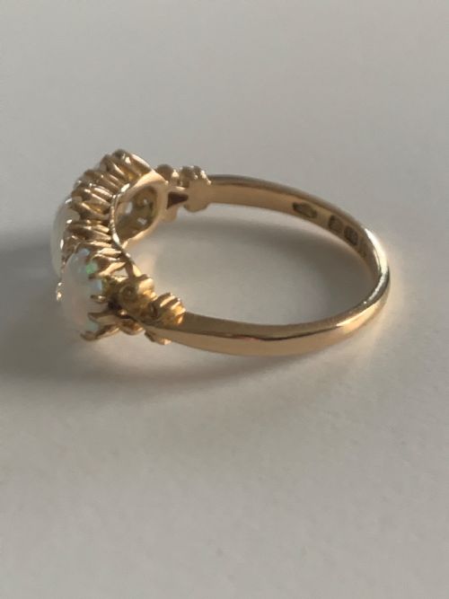 ANTIQUE OPAL AND DIAMOND VICTORIAN RING - ADDITIONAL PHOTO 2