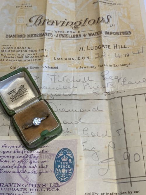 131CT DIAMOND 18CT 1940S ENGAGEMENT RING - ADDITIONAL PHOTO 1