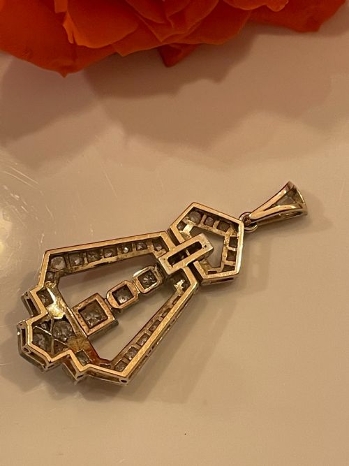 ART DECO DIAMOND PENDANT - ADDITIONAL PHOTO 5
