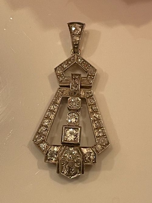 ART DECO DIAMOND PENDANT - ADDITIONAL PHOTO 7