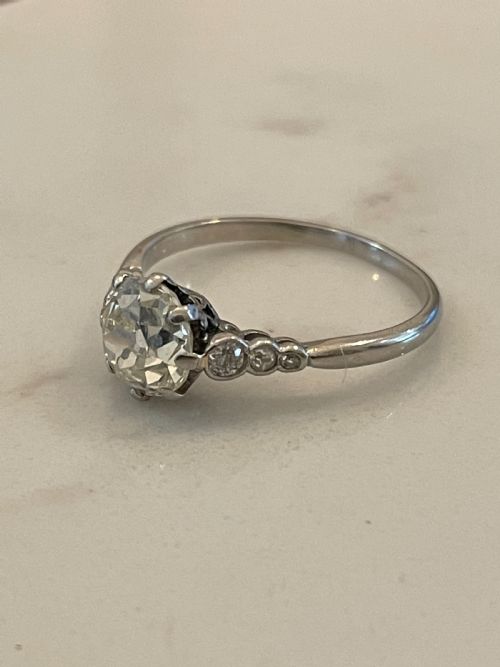 14CT OLD EUROPEAN CUT DIAMOND ENGAGEMENT RING - ADDITIONAL PHOTO 3