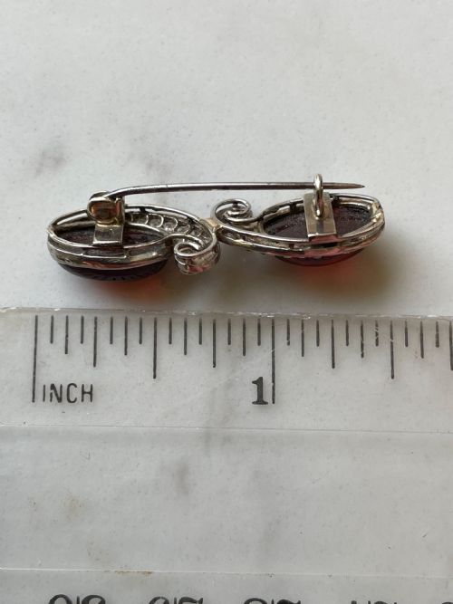 ANTIQUE GARNET AND DIAMOND BROOCH - ADDITIONAL PHOTO 2