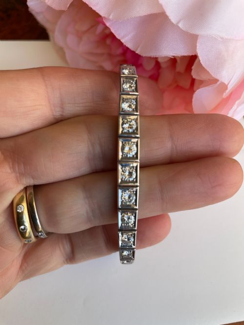 A MID 20TH CENTURY 3CT DIAMOND BRACELET - ADDITIONAL PHOTO 3