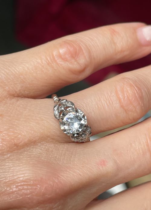 ANTIQUE DIAMOND ENGAGEMENT SOLITAIRE RING - ADDITIONAL PHOTO 6