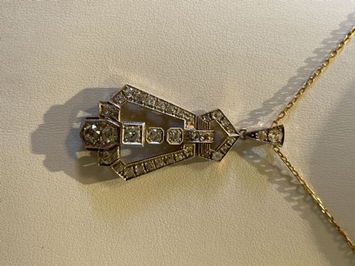 ART DECO DIAMOND PENDANT - ADDITIONAL PHOTO 2