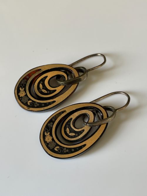 victorian pique tortoiseshell earrings - CATEGORY: ANTIQUE JEWELLERY - DATED VICTORIAN