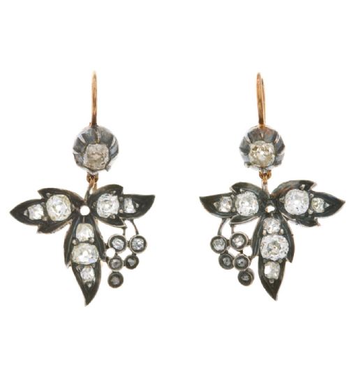 victorian diamond earrings - CATEGORY: ANTIQUE JEWELLERY - DATED VICTORIAN