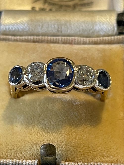 EDWARDIAN DIAMOND AND SAPPHIRE RING - ADDITIONAL PHOTO 3